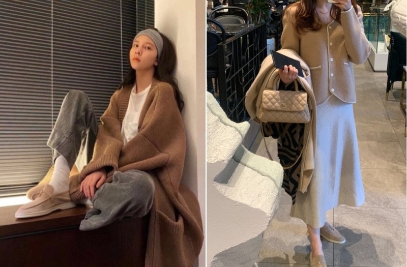 로로피아나 여성 썸머 참 워크 스웨이드 - 샌드스톤