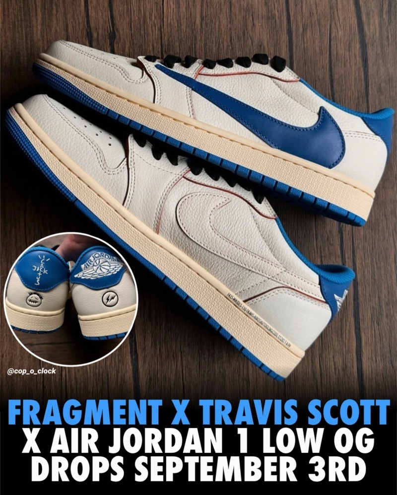 조던 1 x 트래비스 스캇 x 프라그먼트 레트로 로우 OG SP 세일 밀리터리 블루 [정품급]