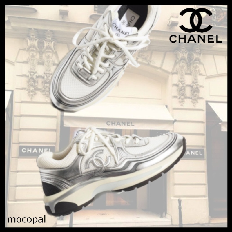 샤넬 cc로고 크루즈 메탈 매쉬 레더 실버