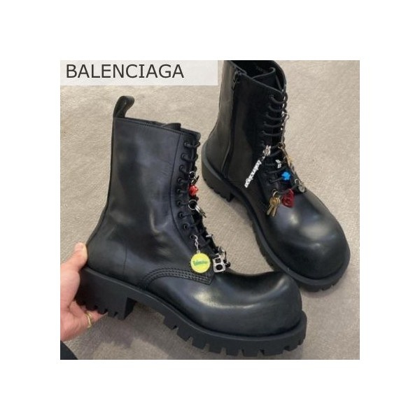 발렌시아가 허머 레이스업 부티 블랙