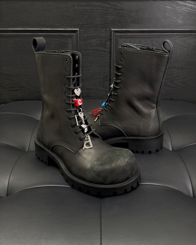 발렌시아가 허머 레이스업 부티 블랙