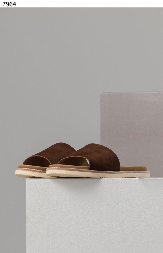 브루넬로 쿠치넬리 싱글 스트랩 suede 슬리퍼 - 2 Color