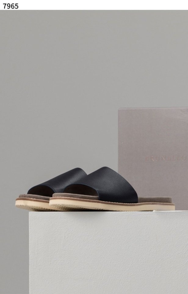 브루넬로 쿠치넬리 싱글 스트랩 suede 슬리퍼 - 2 Color