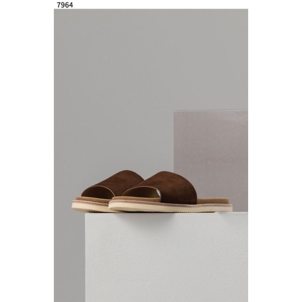 브루넬로 쿠치넬리 싱글 스트랩 suede 슬리퍼 - 2 Color