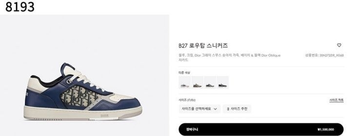 디올 B27 로우탑 스니커즈 - 네이비