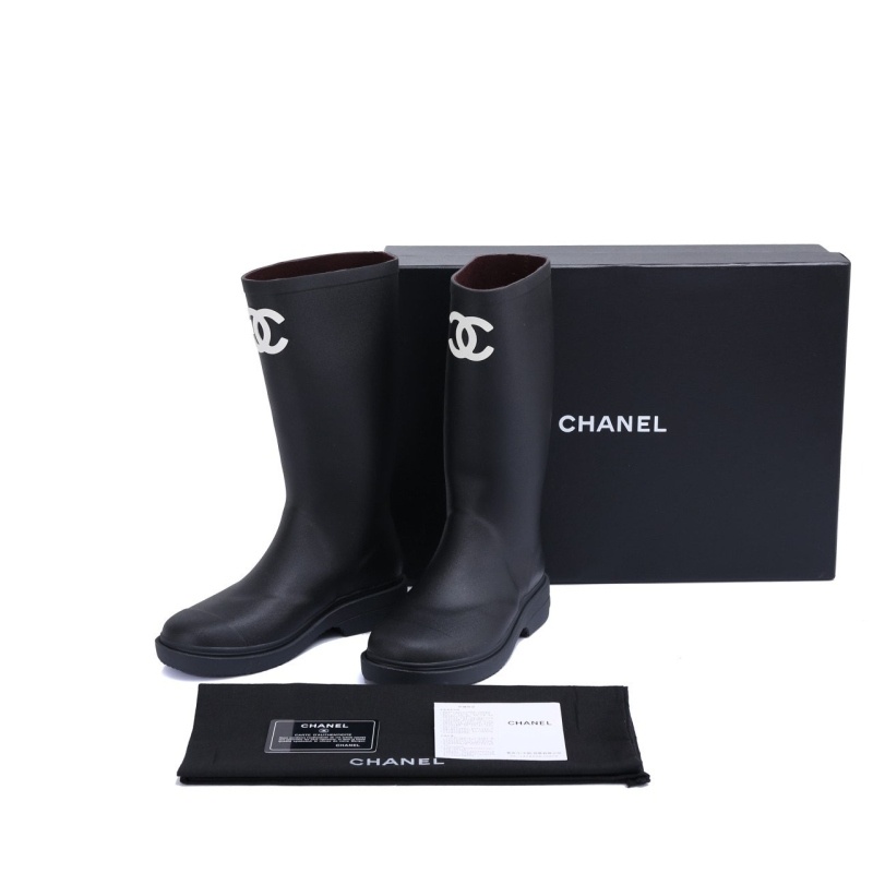 샤넬 여성 CC로고 러버 레인 부츠