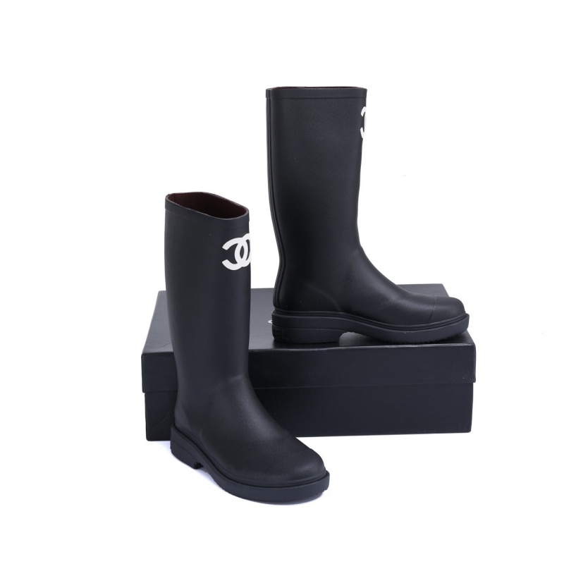 샤넬 여성 CC로고 러버 레인 부츠