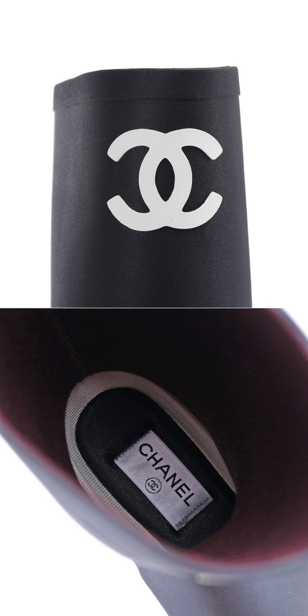 샤넬 여성 CC로고 러버 레인 부츠