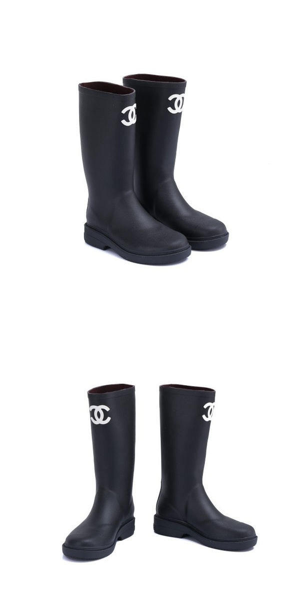 샤넬 여성 CC로고 러버 레인 부츠