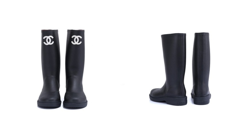 샤넬 여성 CC로고 러버 레인 부츠