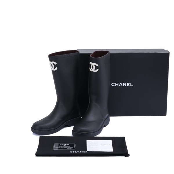 샤넬 여성 CC로고 러버 레인 부츠