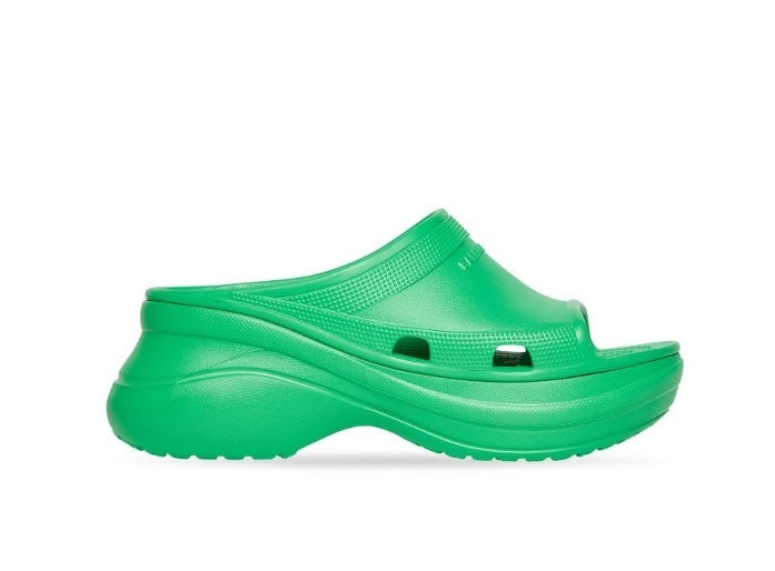 발렌시아가 x 크록스 풀 슬라이드 샌들 그린