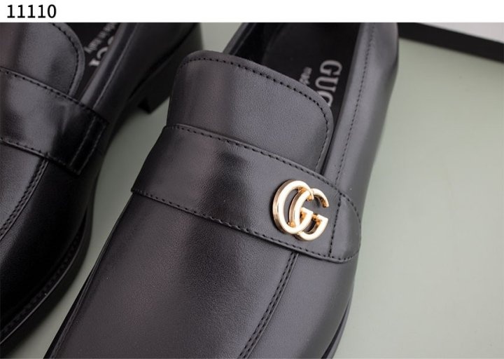 구찌 블랙 레더  더블 G 크리퍼 로퍼