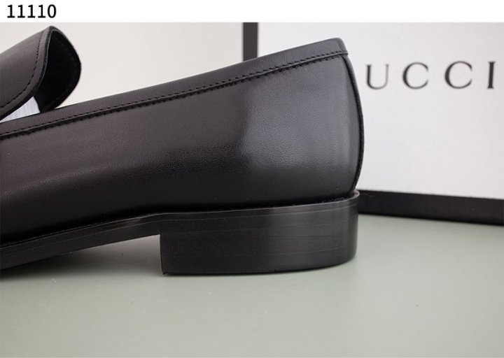 구찌 블랙 레더  더블 G 크리퍼 로퍼