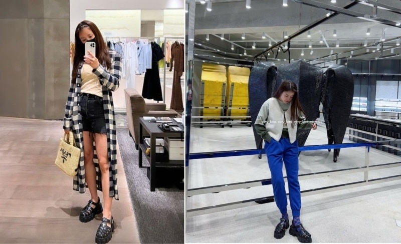 프라다 여성 러버 모놀리스 샌들