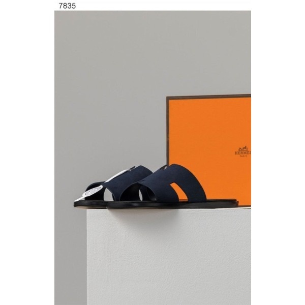 에르메스 남성 이즈미르 스웨이드 샌들 - 블랙