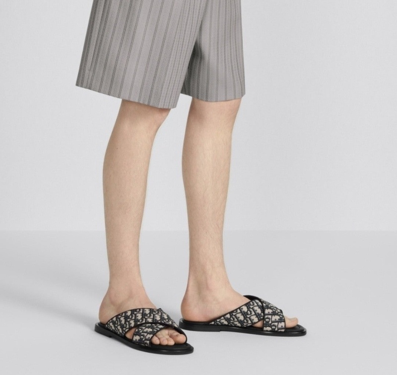 디올 수입고급 남성 오블리크 자카드 샌들