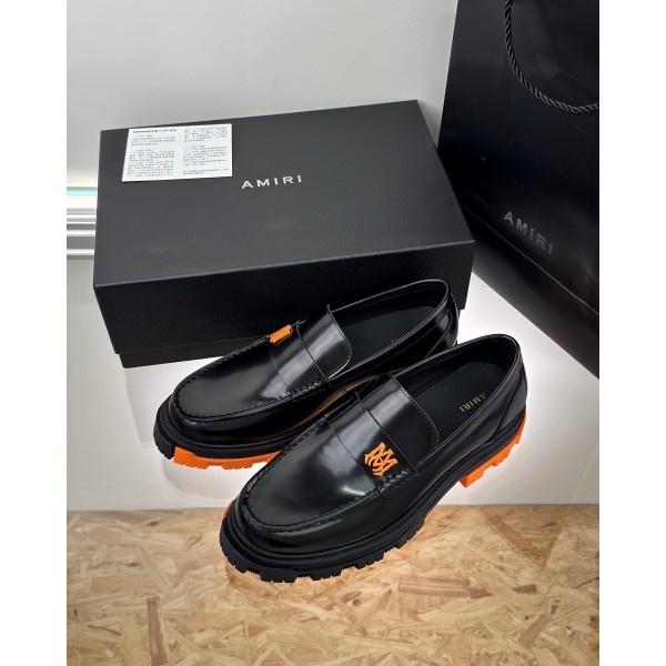 아미리 레더 밀리터리 로퍼 오렌지