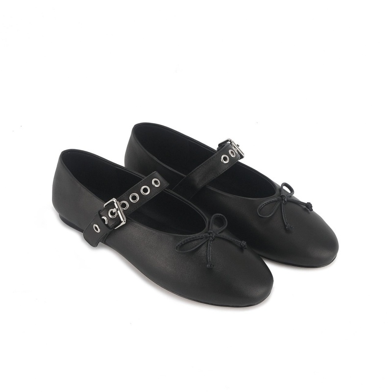 미우미우 가죽 발레리나 플랫 슈즈