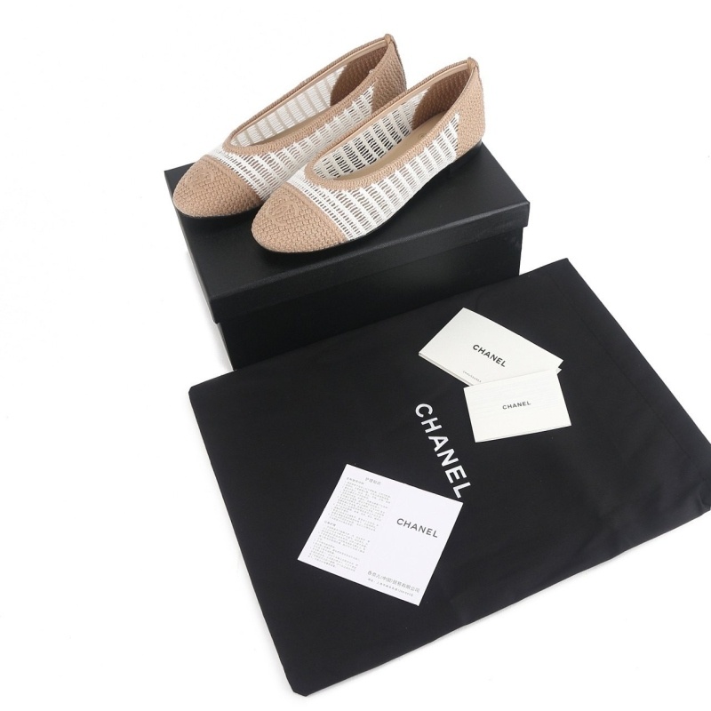 샤넬 라피아 발레리나 플랫슈즈 - 2 Color