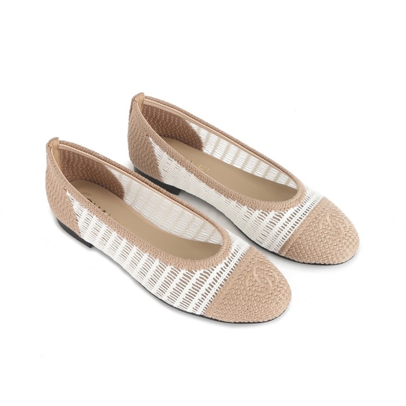 샤넬 라피아 발레리나 플랫슈즈 - 2 Color