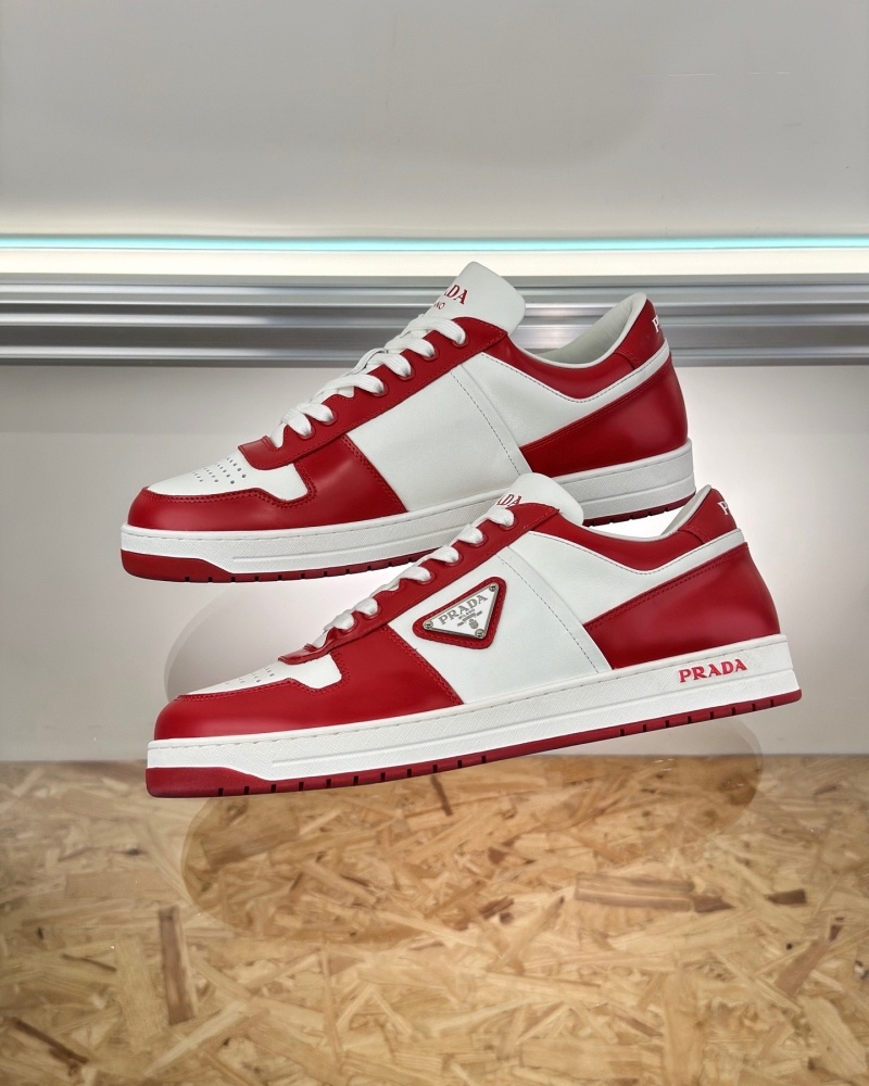 프라다 다운타운 스니커즈 - 레드