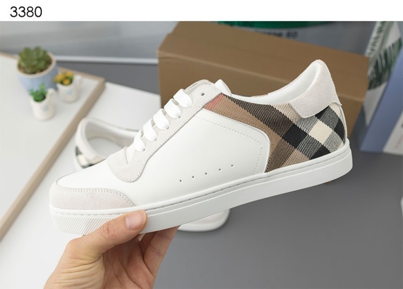 버버리 레더 스웨이드 하우스 체크 코튼 스니커즈