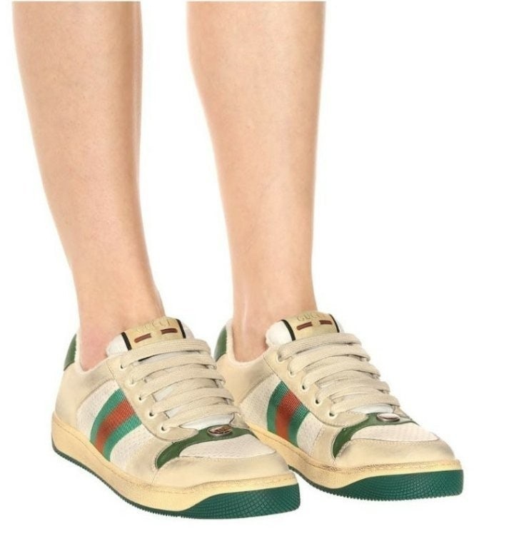 구찌 웹 스크리너 스니커즈 - 베이지