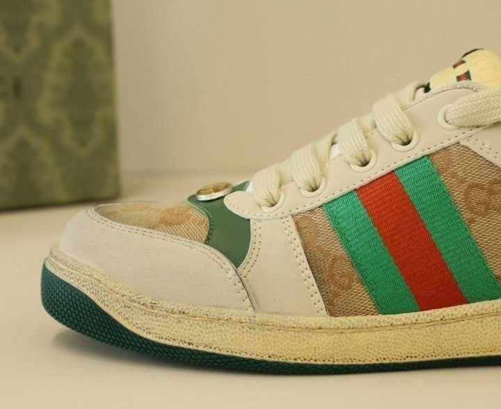 구찌 웹 스크리너 스니커즈 - 베이지