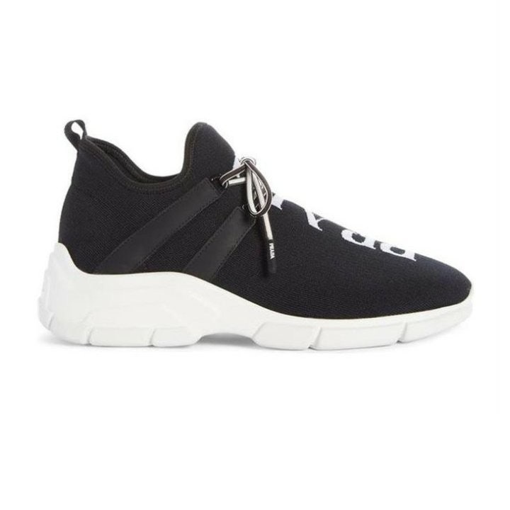 프라다 로고 니트 스니커즈