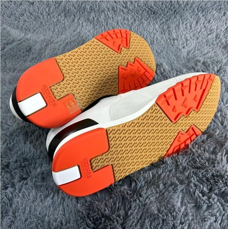 에르메스 트레일 남성 스니커즈 화이트 오렌지