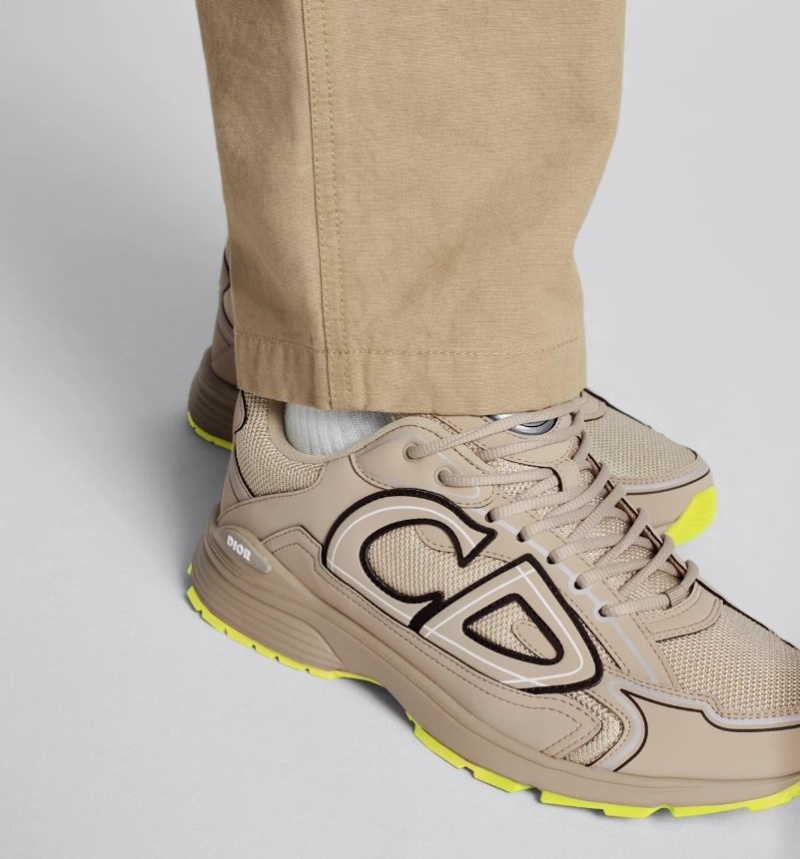 디올 B30 스니커즈 메쉬 테크니컬 패브릭 베이지