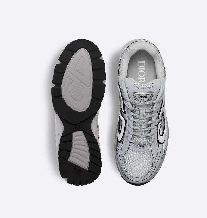 디올 B30 스니커즈 메쉬 테크니컬 패브릭 그레이
