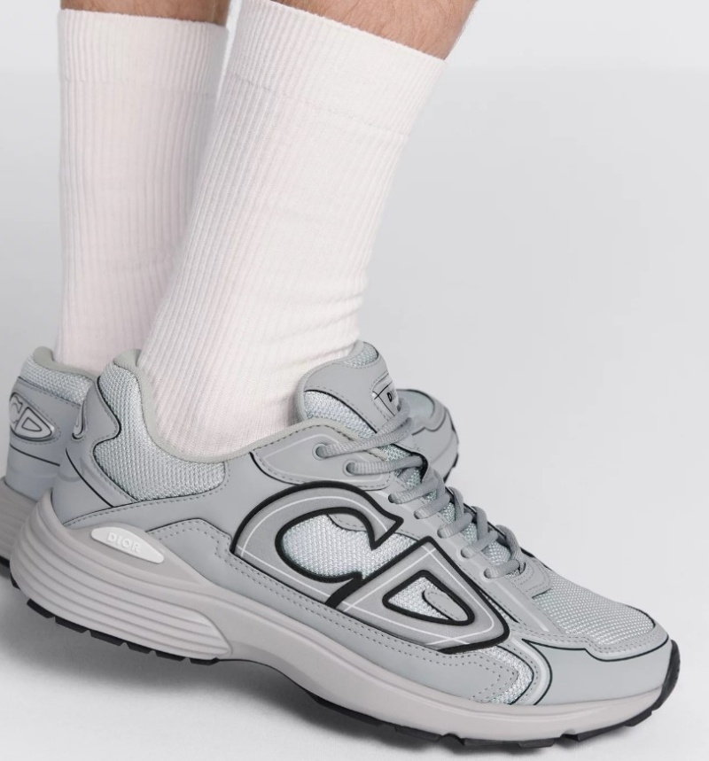 디올 B30 스니커즈 메쉬 테크니컬 패브릭 그레이