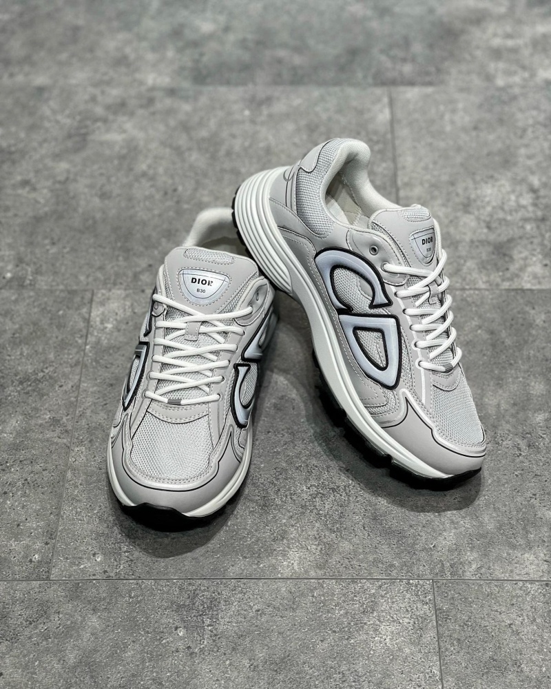 디올 B30 스니커즈 메쉬 테크니컬 패브릭 그레이