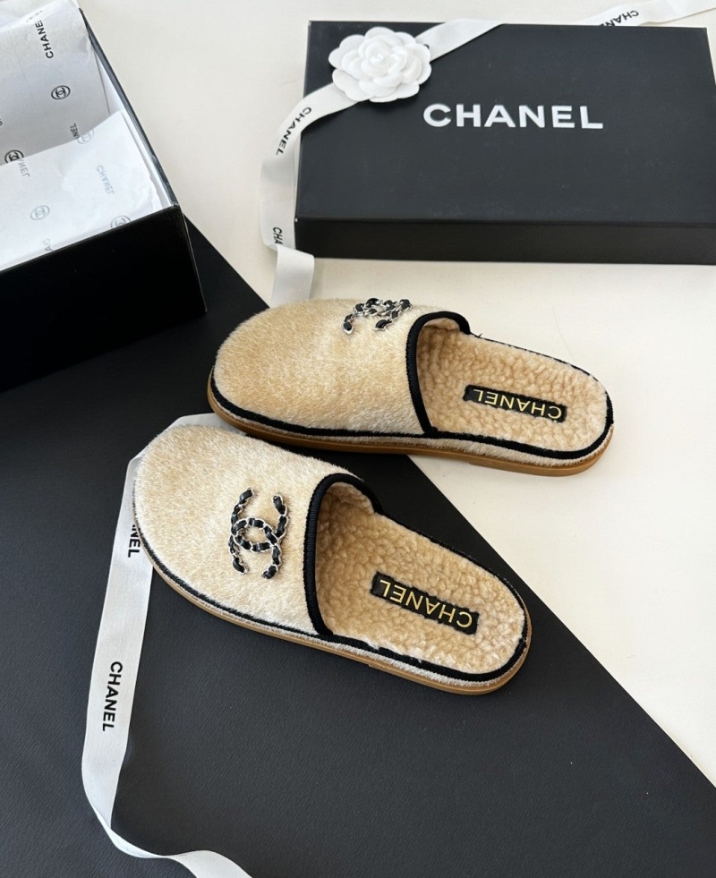 샤넬 cc로고 송치 양털 뮬