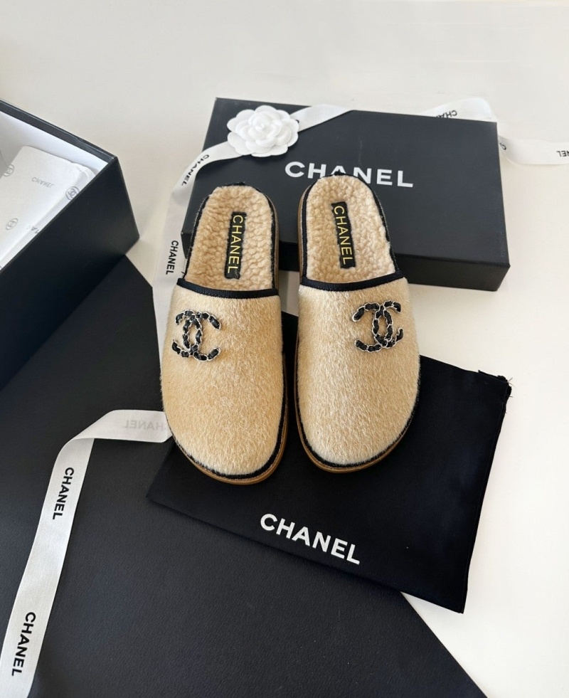 샤넬 cc로고 송치 양털 뮬