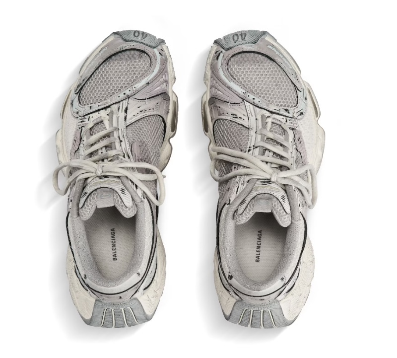 발렌시아가 스테이플러 스니커즈 베이지 그레이