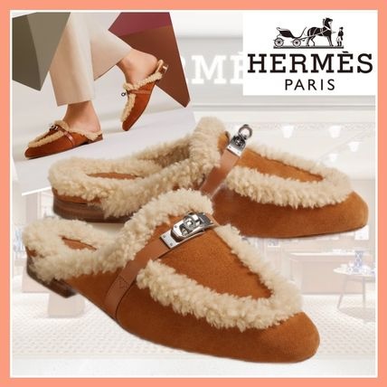 에르메스 OZ 켈리 램스울 시어링 뮬 - 2 Color