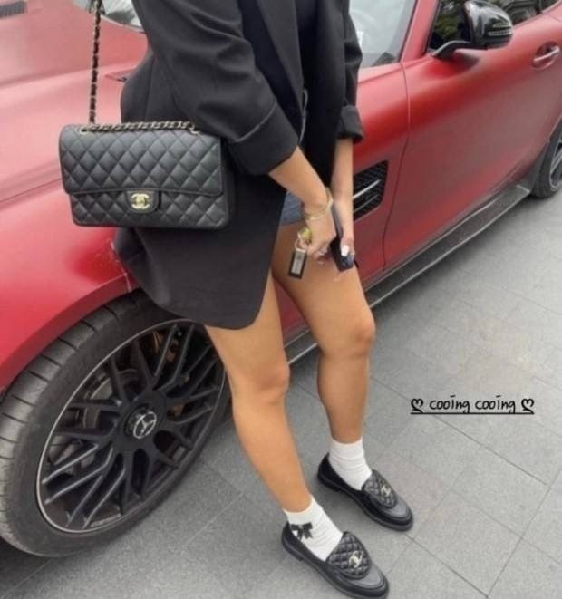 샤넬 블랙램 퀼티드 턴락 CC 로고 로퍼 (고급버전)