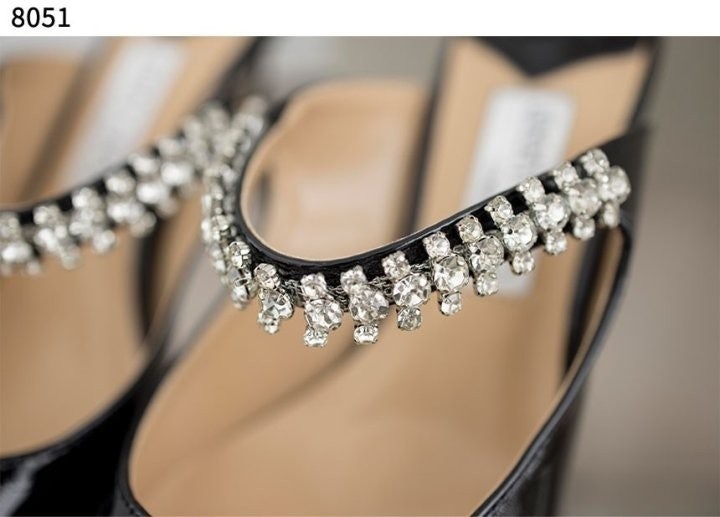 지미추 Bing 65 크리스털 스트랩 힐