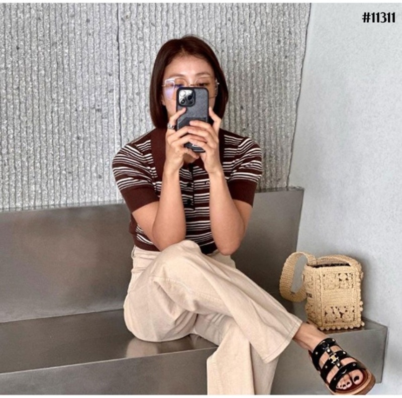 셀린느 티피 슬라이드 - 베제탈 태닝 카프스킨 탠 슬리퍼 샌들