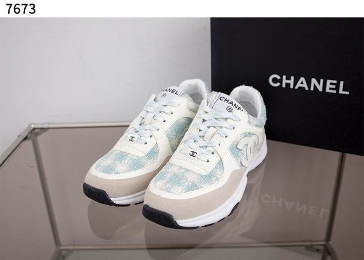 샤넬 코튼 트위드 스웨이드 스니커즈