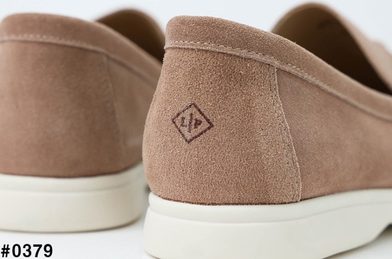 로로피아나 썸머 참스 워크 스웨이드 로퍼 - 브라운