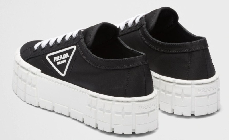 프라다 더블 휠 나일론 개버딘 스니커즈 블랙 화이트