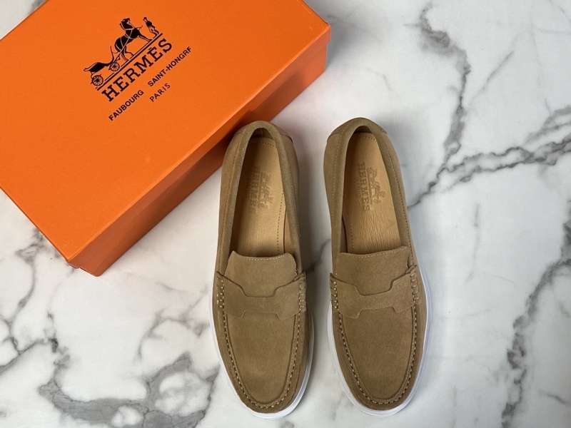 에르메스 기욤 남성 로퍼 스웨이드 베이지