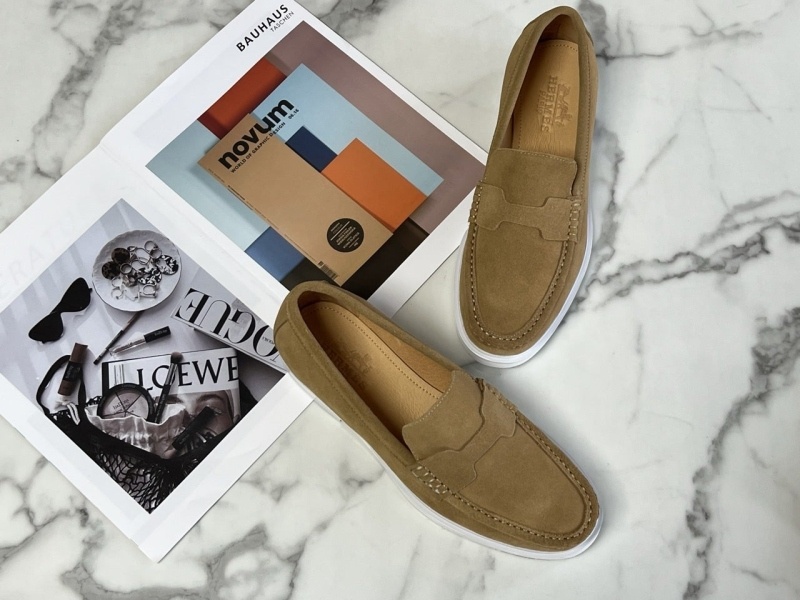 에르메스 기욤 남성 로퍼 스웨이드 베이지