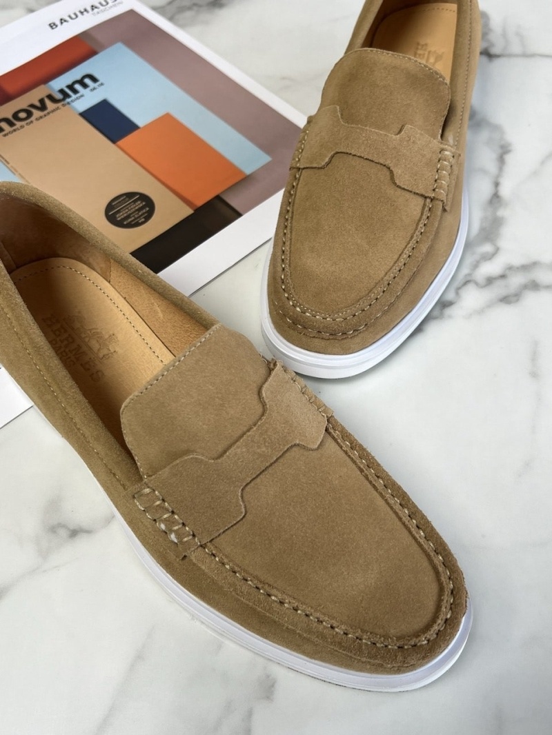 에르메스 기욤 남성 로퍼 스웨이드 베이지