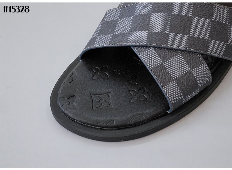 루이비통 남성 다미에 레더 슬라이드