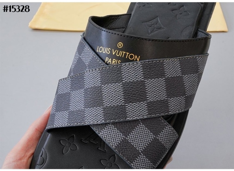 루이비통 남성 다미에 레더 슬라이드